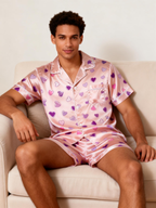 Classic Couple Pajamas: Satin Fabric for All Seasons