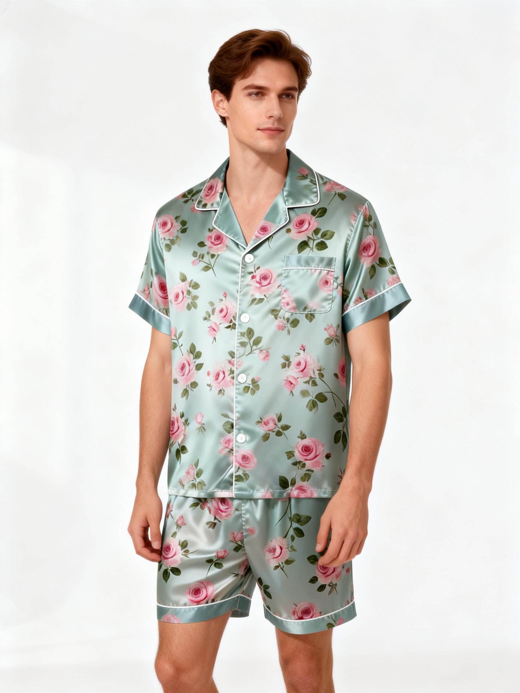 Elegance and Comfort: Satin Pajamas Set for Couple