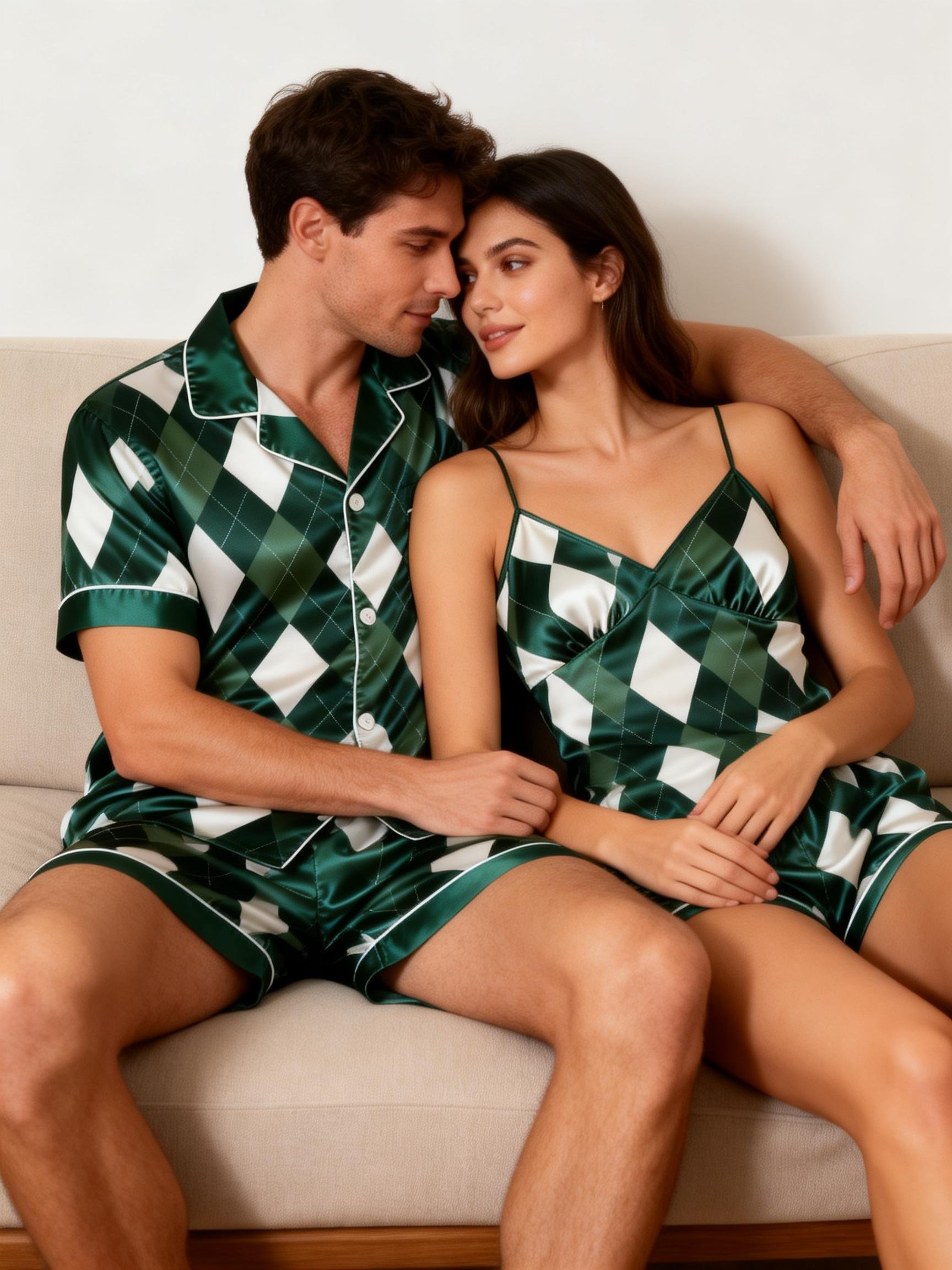 Classic Couple Sleepwear in Smooth Satin