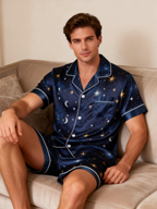Matching Satin Pajamas Set for a Romantic Vacation