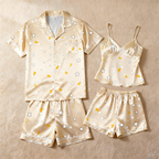 Intimate Couple Matching Pajamas: Classic Satin Style
