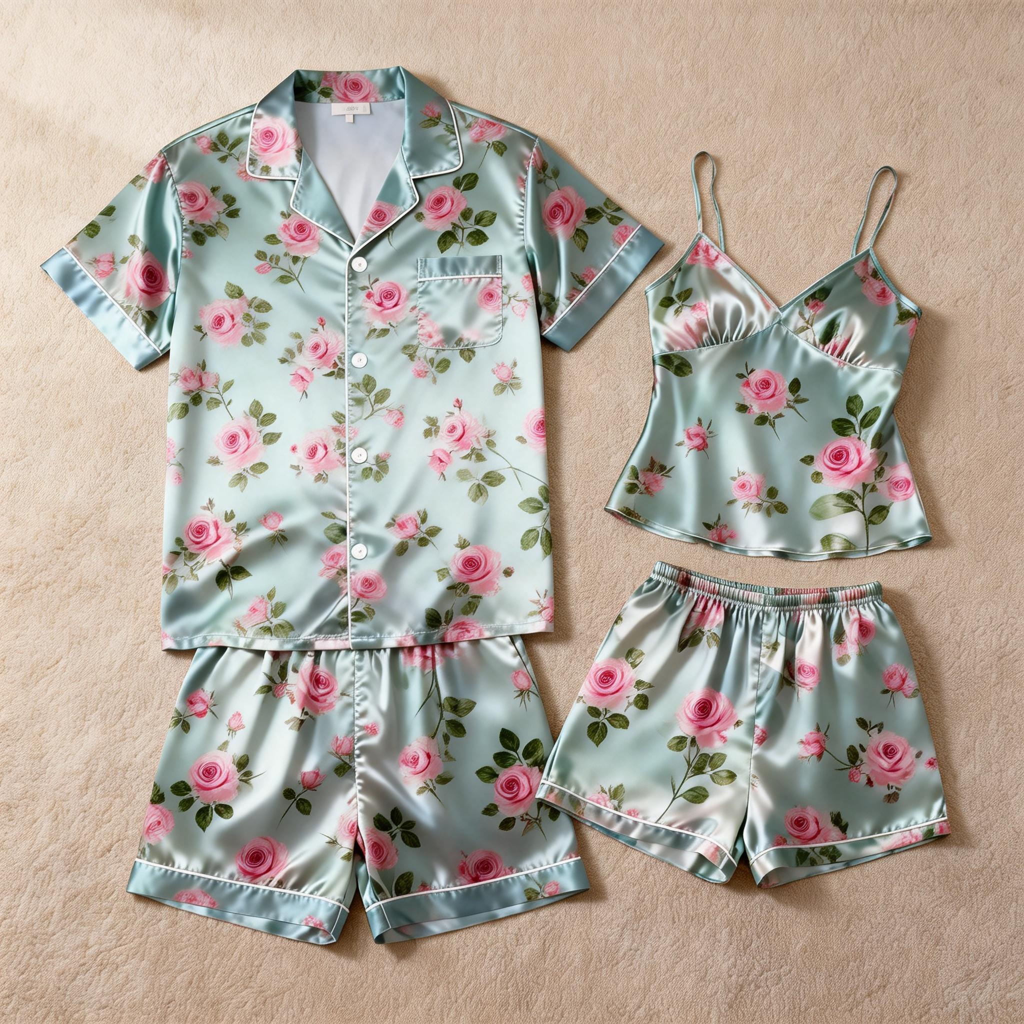 Elegance and Comfort: Satin Pajamas Set for Couple
