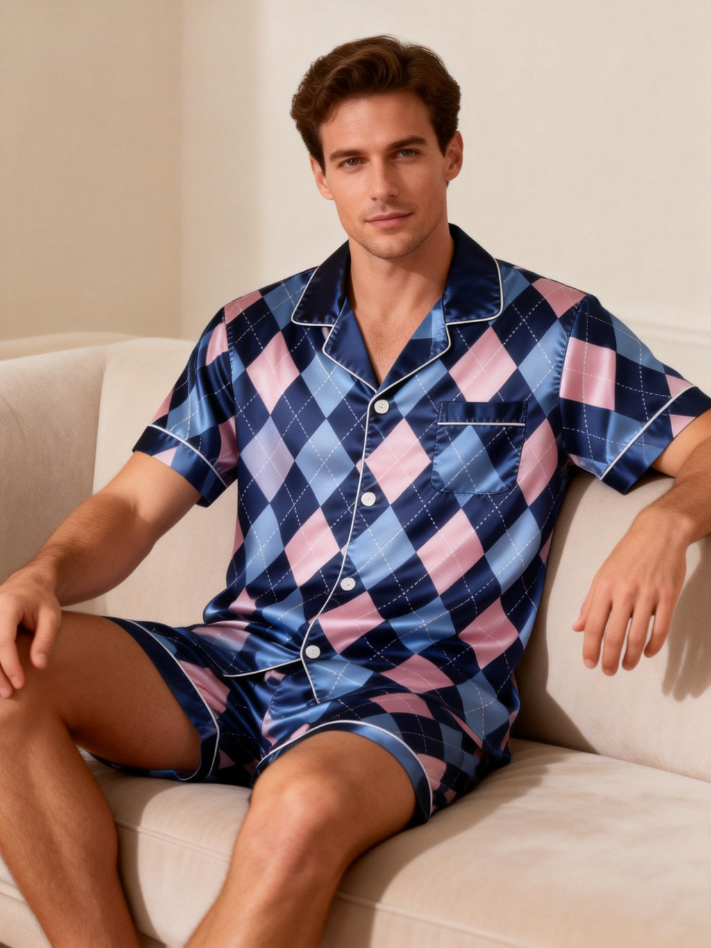 Cozy yet Stylish Satin Pajamas Set for Partners