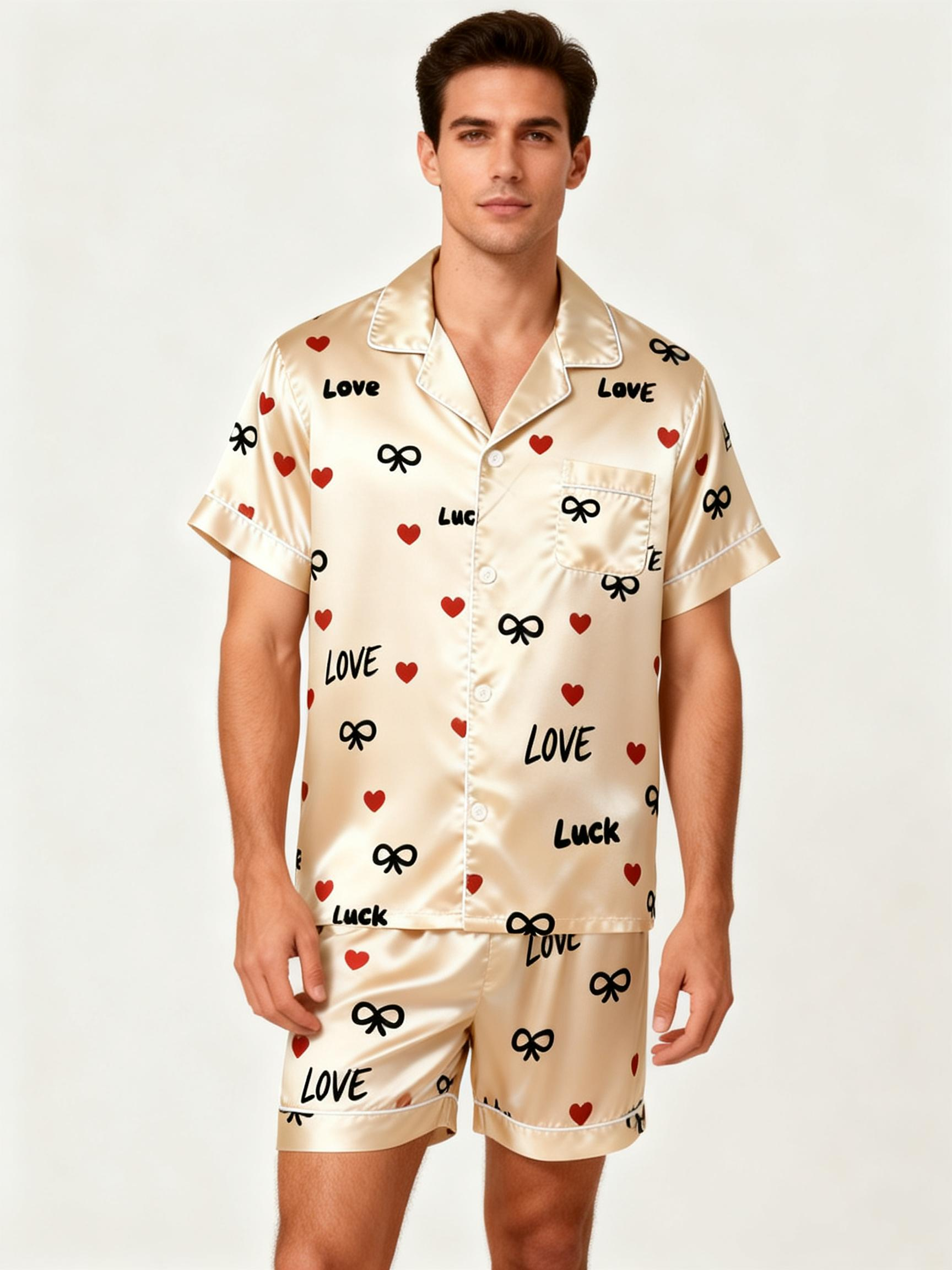 Fashionable Bedtime Attire: Satin Pajamas for Couples