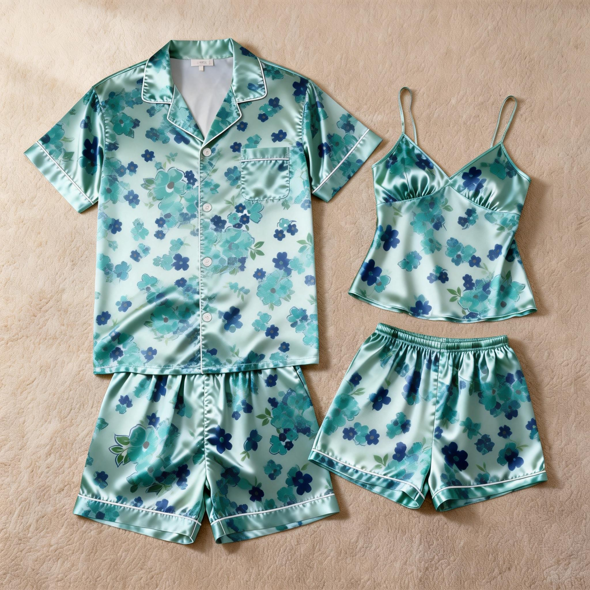 Romantic Sleepwear: Classic Satin Short Pajamas