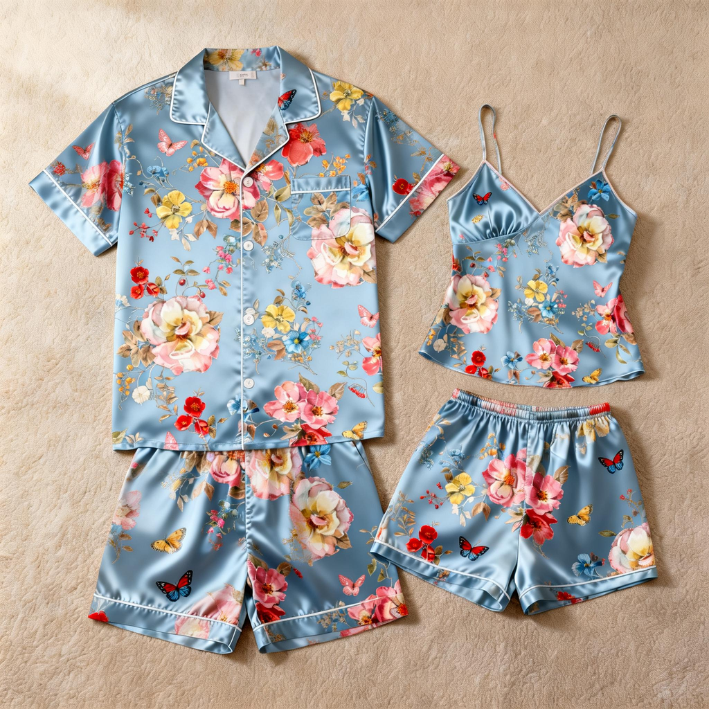 Classic Satin Short Pajamas for Couples