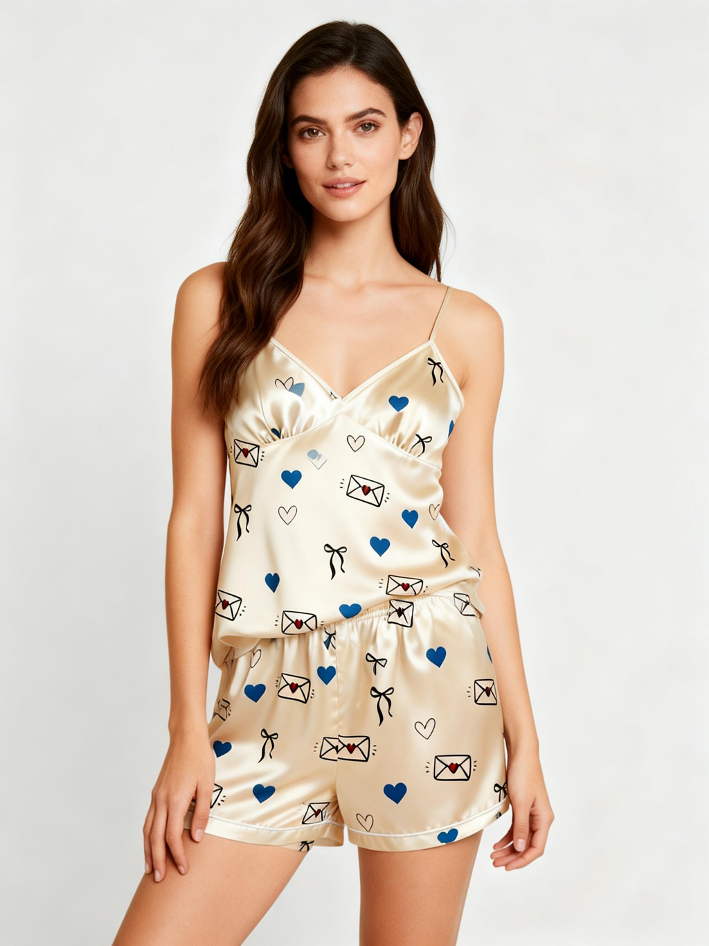 Perfect for Valentine's Day: Matching Satin Pajamas