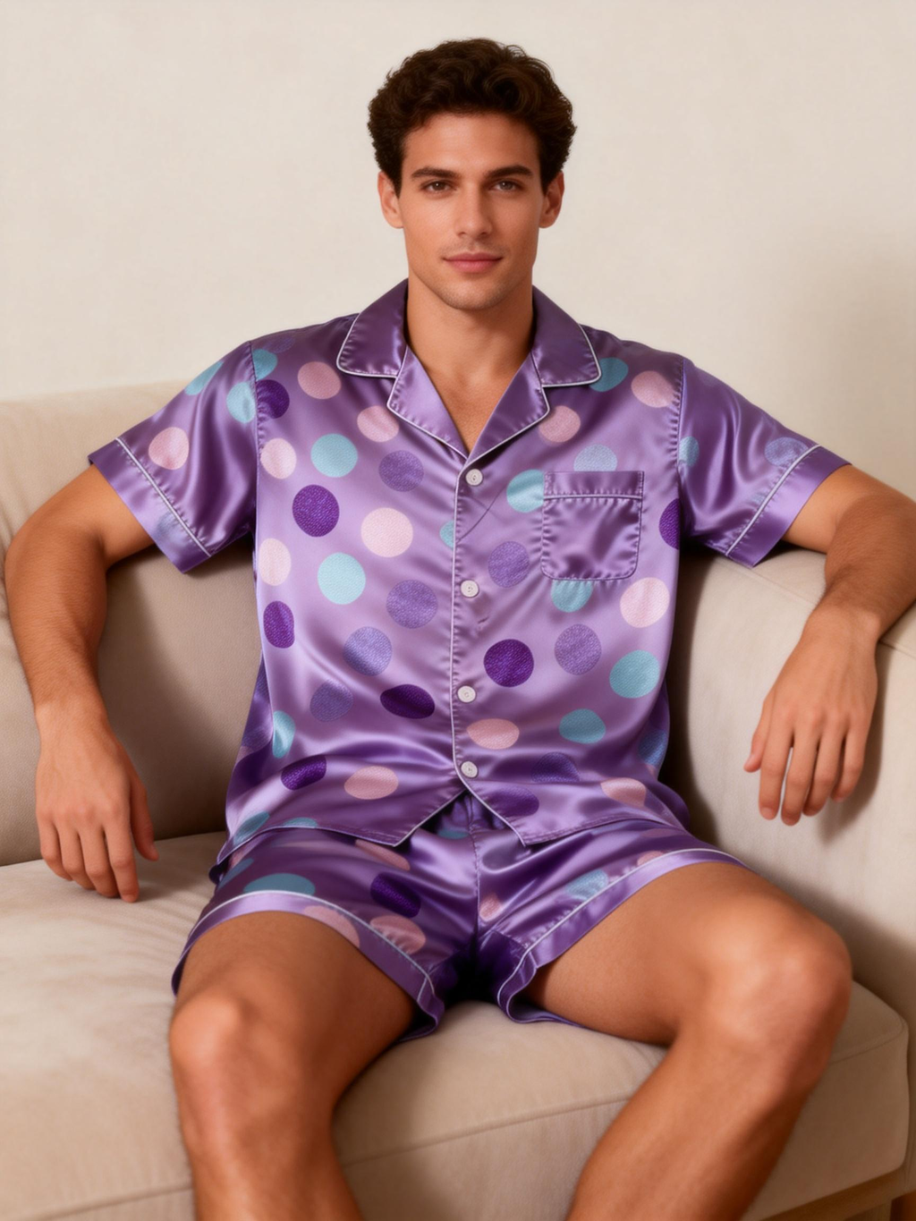 Comfortable and Stylish Satin Pajamas Short Set