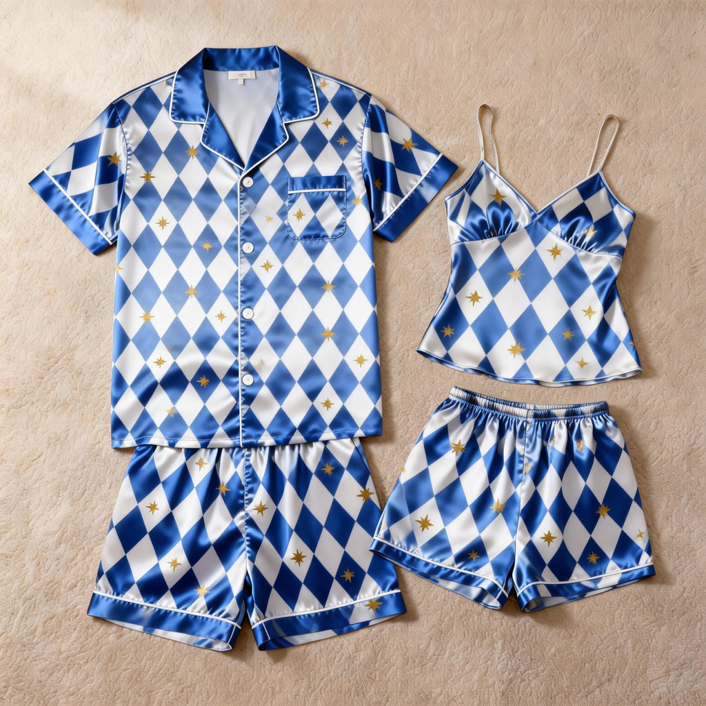 Perfect for Honeymoon: Couple Satin Pajamas