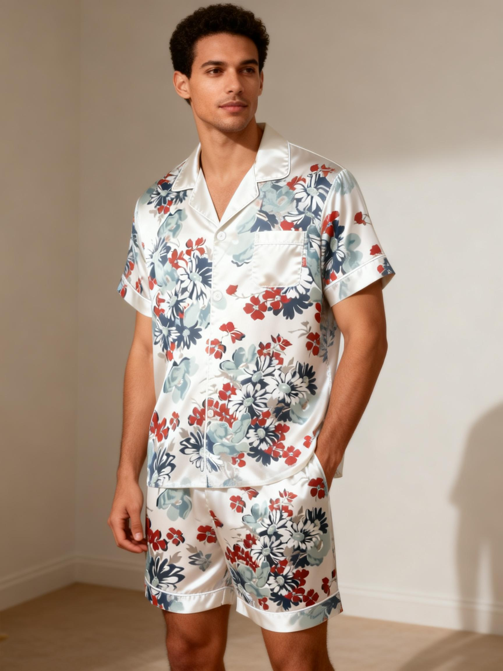 Lightweight Satin Pajamas for Couple