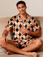 Timeless Couple Pajamas in Glossy Satin Fabric