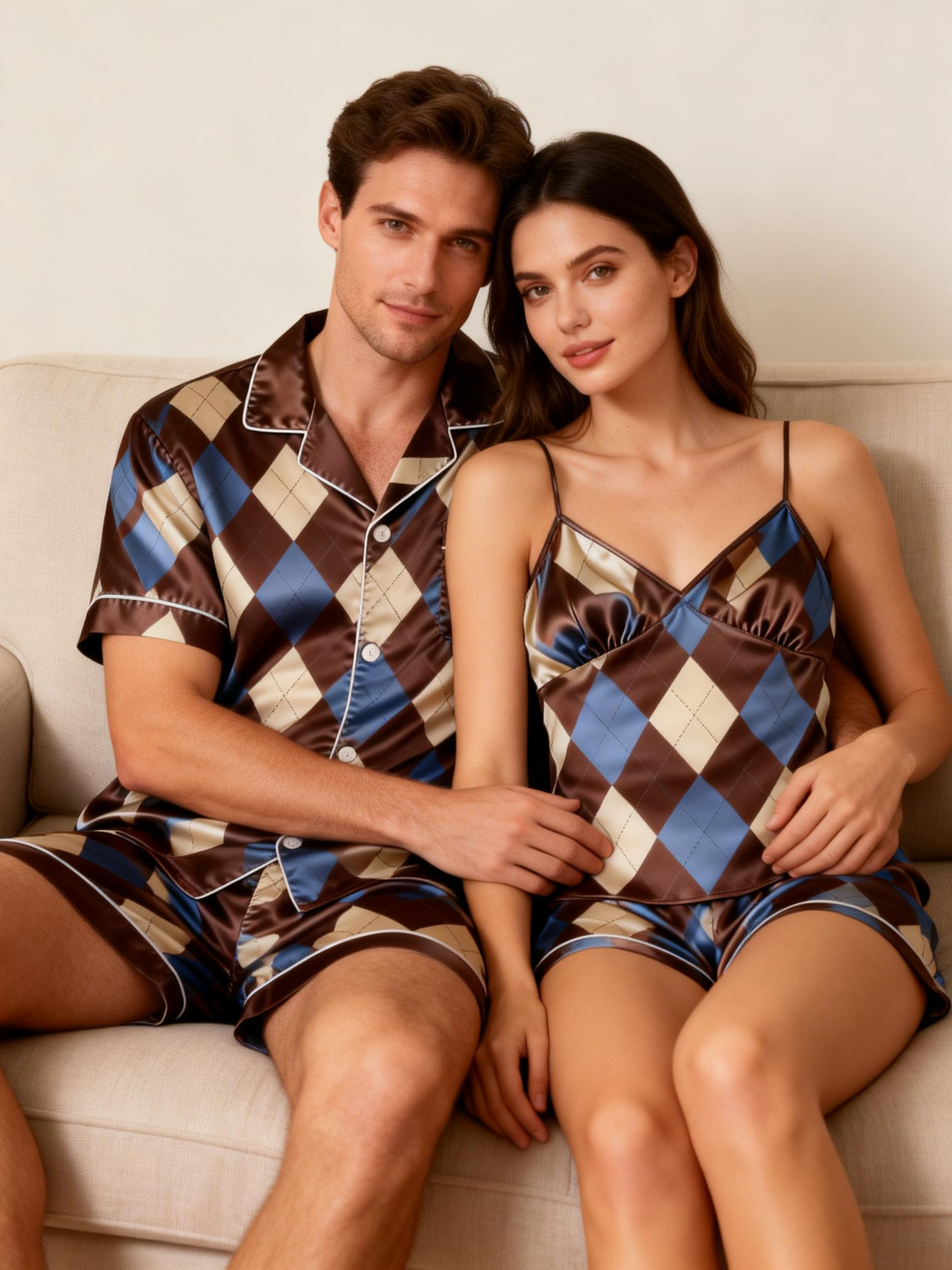 Stay Cool with Short Satin Pajamas for Couples