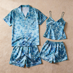 Couple Pajamas for Beach Holidays ¨C Satin Short Style