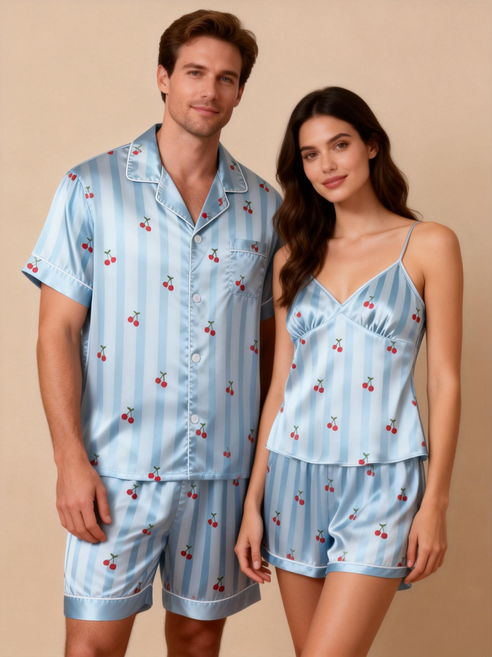 Silky Classic Sleepwear for Couples ¨C Satin Pajama Set