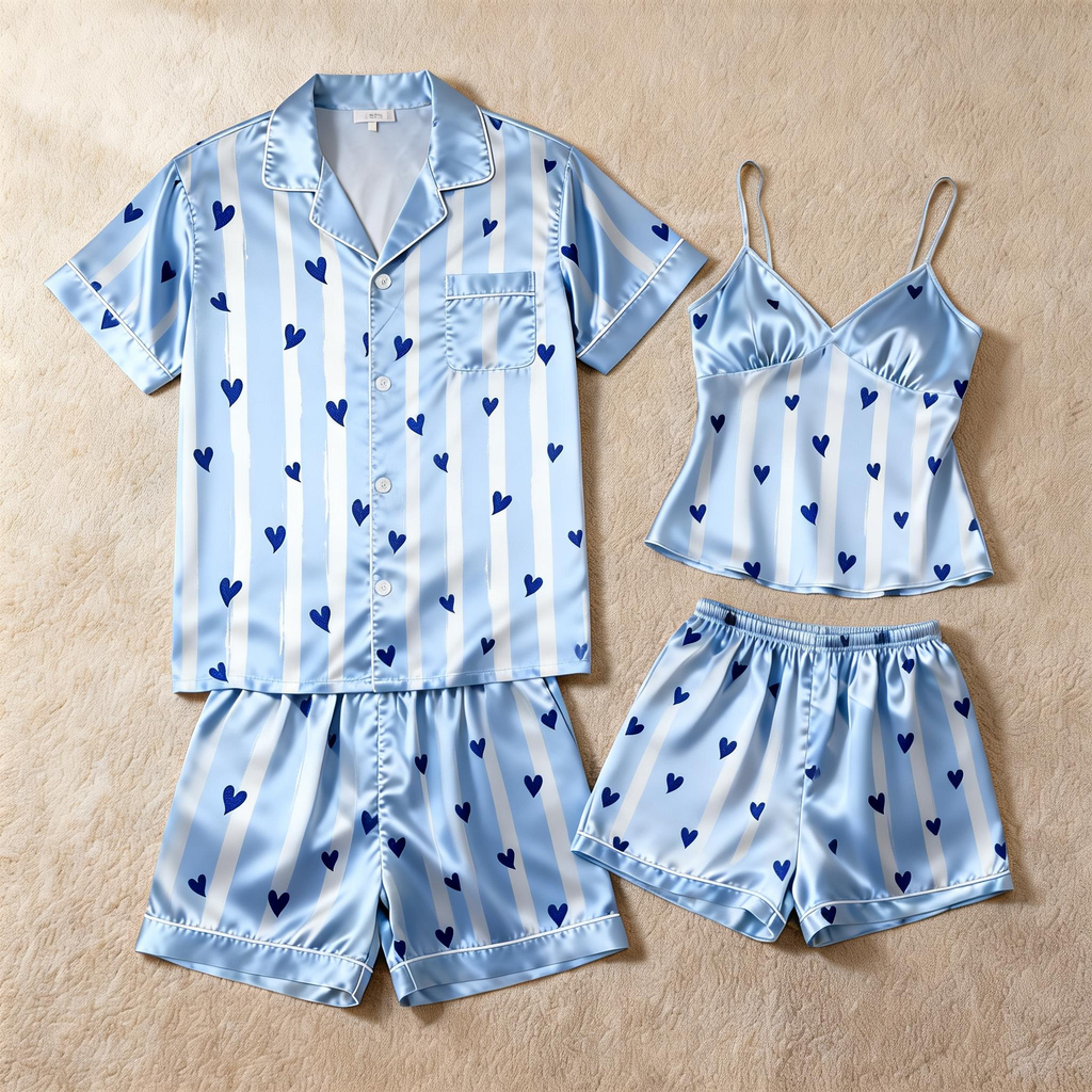 Silk Touch Satin Pajama Short Set for Couples