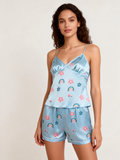 His & Her Satin Pajama Shorts Set ¨C Classic Comfort
