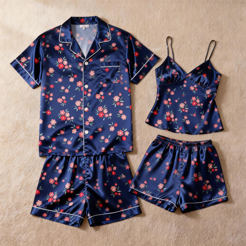 Romantic Matching Satin Pajamas for Couple