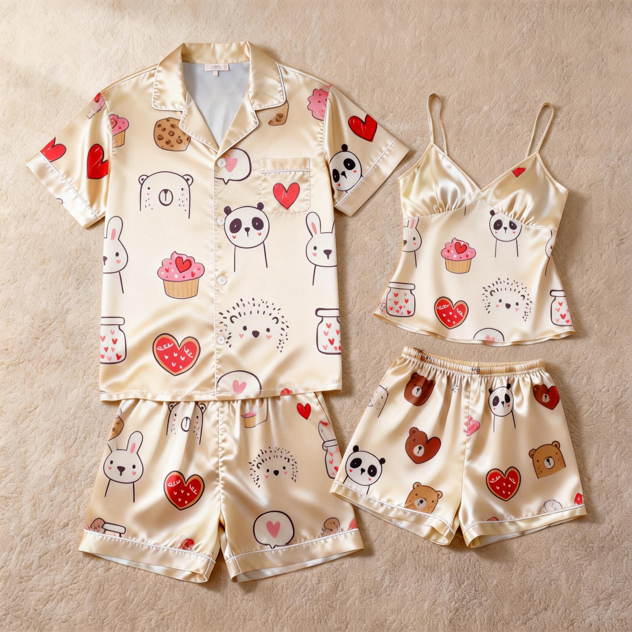 Coordinating Satin PJs for Couples ¨C Summer Sleepwear