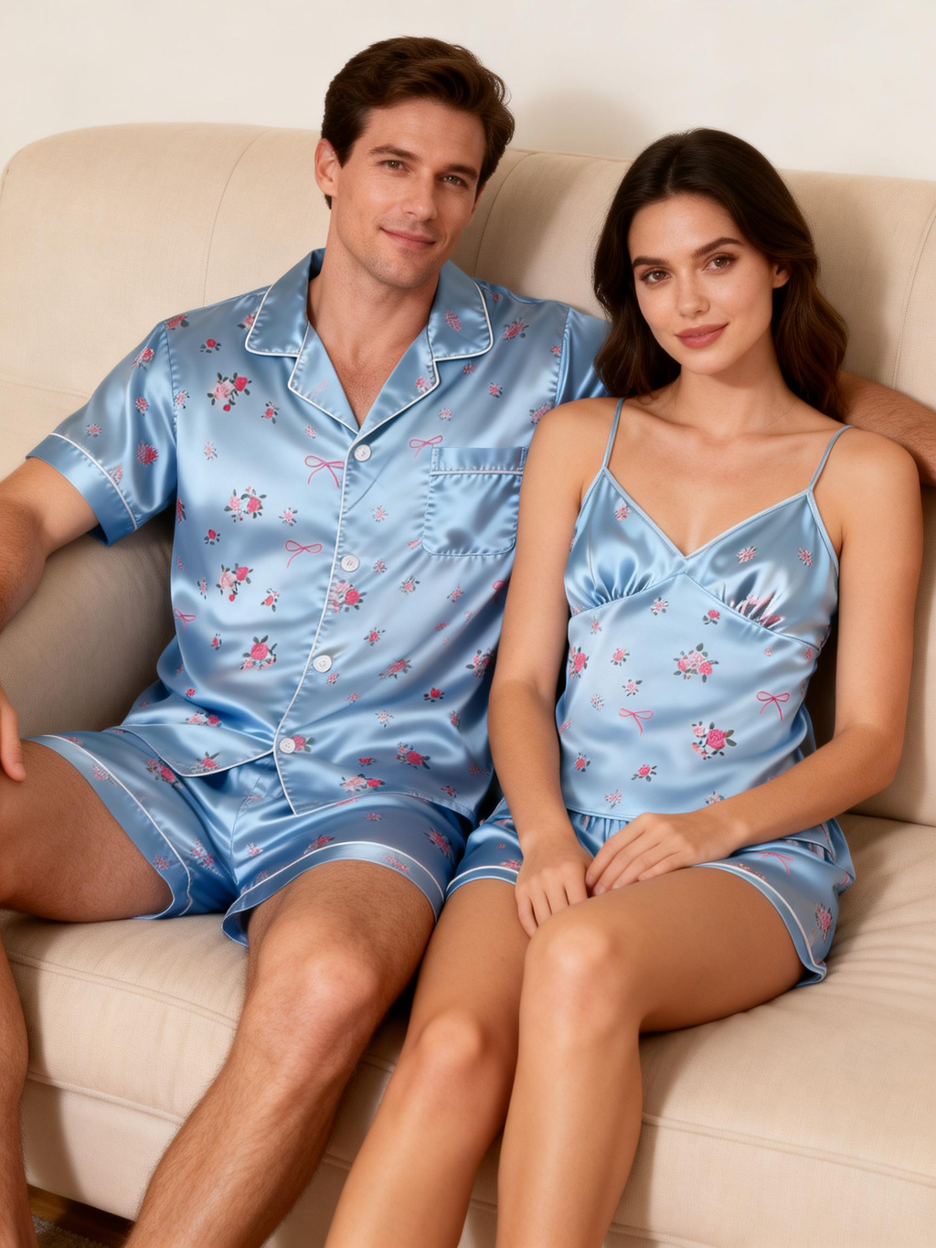 Luxury Satin Pajama Set for Him and Her