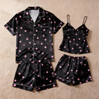 Elegant Couple Satin Pajamas ¨C Lightweight Short Set