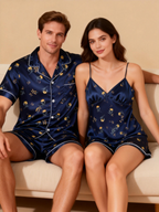 Silky Satin Couple Pajamas ¨C Perfect for Wedding Nights