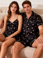 Elegant Couple Satin Pajamas ¨C Lightweight Short Set