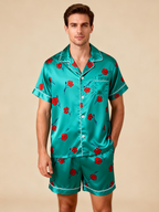 Silky Smooth Couple Pajamas ¨C Classic Satin Short Set