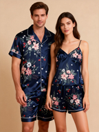 Couple¡¯s Silky Satin Short Set ¨C Ideal Anniversary Gift