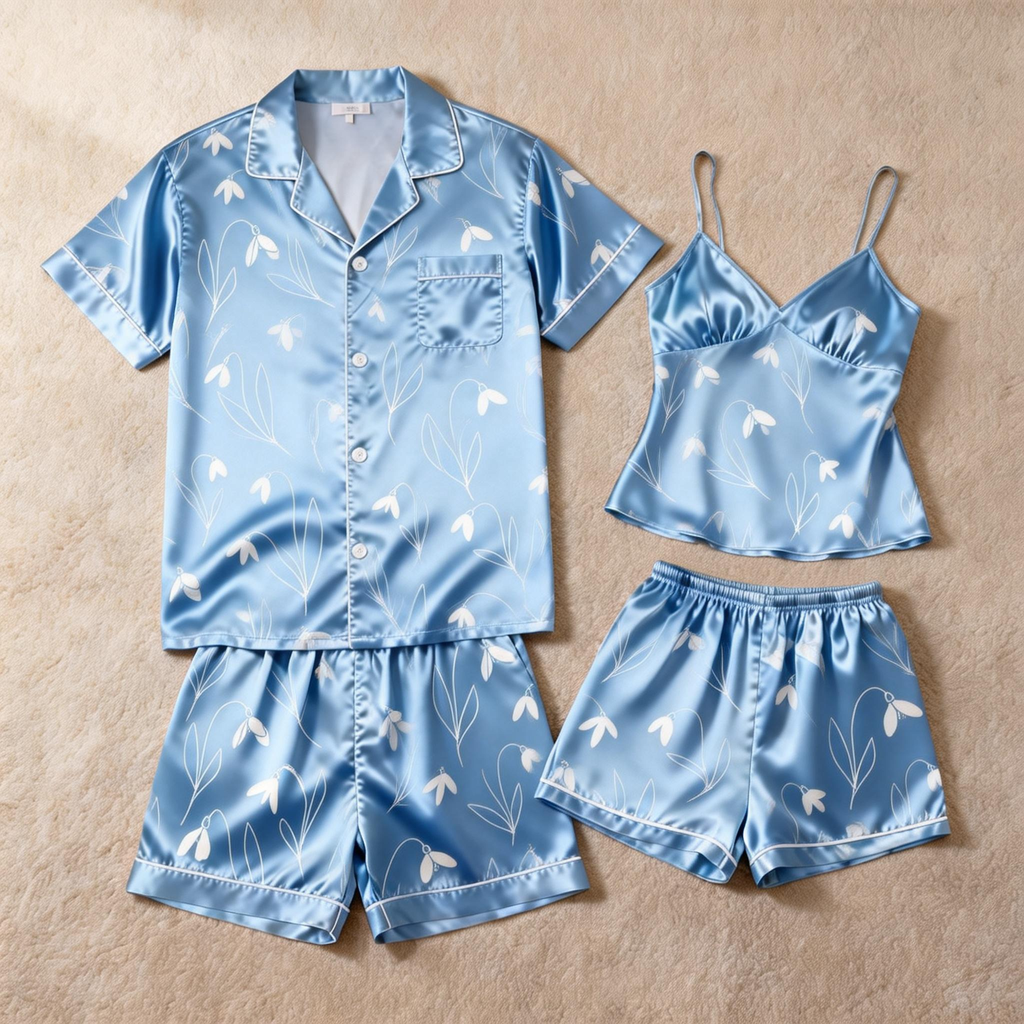 Matching Silky Satin Sleep Set for Him & Her ¨C Short & Sweet