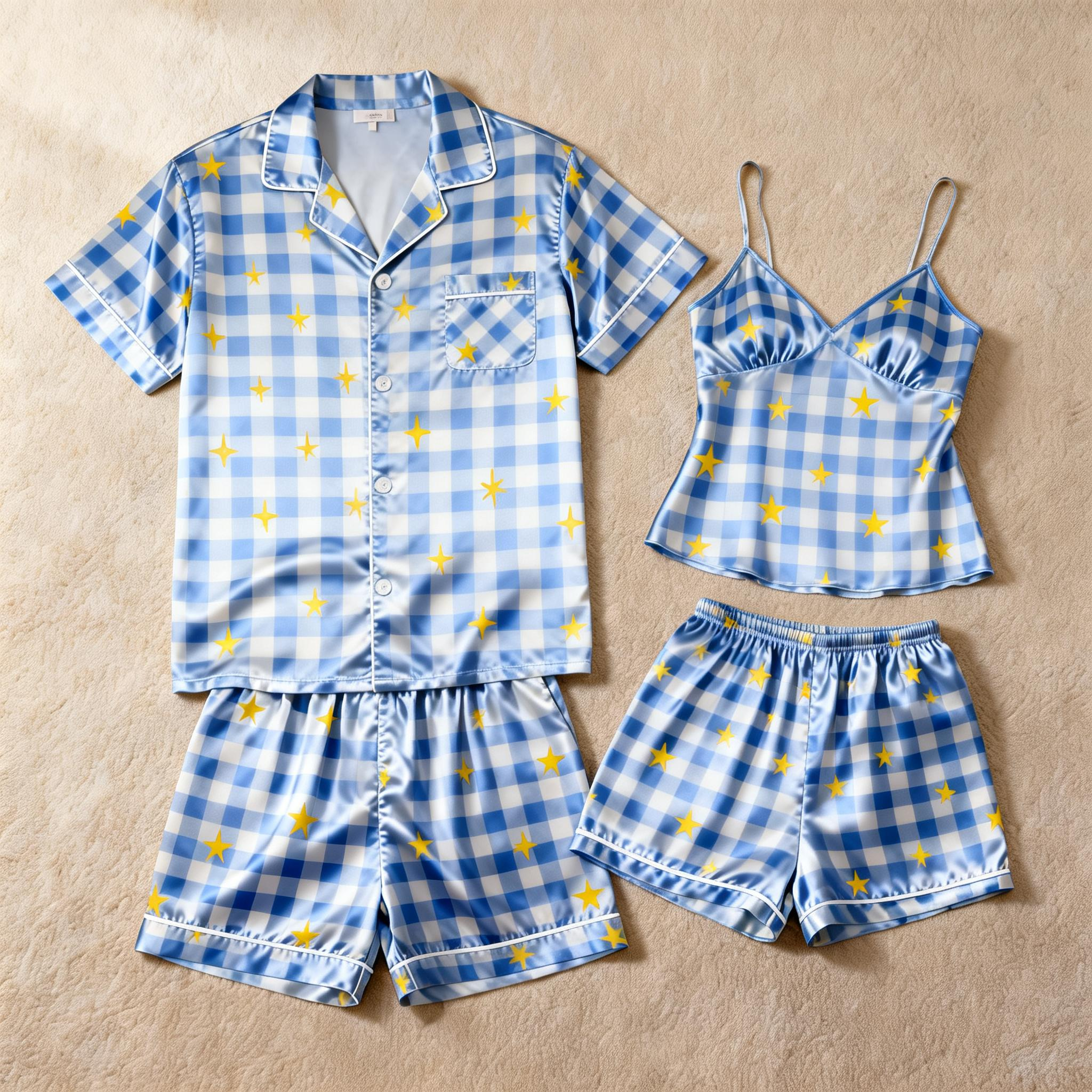 Silky Satin Sleep Set for Couples ¨C Short Sleeve Design