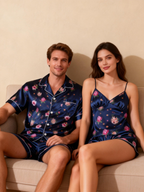 Couple¡¯s Silky Evening Pajamas ¨C Satin Short Set