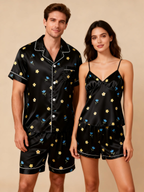 Silky Satin Couple Set ¨C Short Pajamas for Romantic Nights