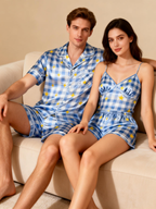 Silky Satin Sleep Set for Couples ¨C Short Sleeve Design