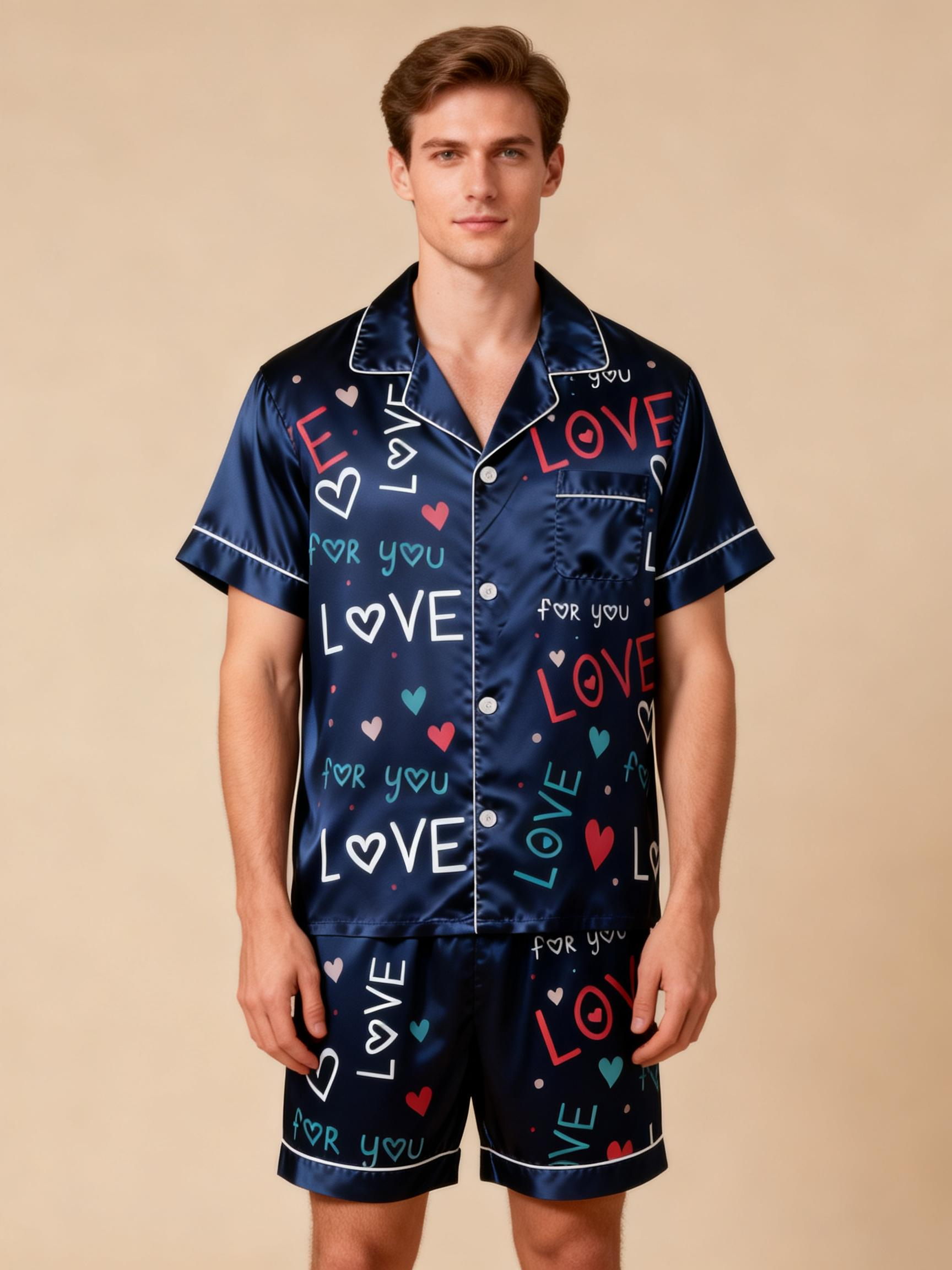 Matching Silky Sleep Pajamas for Couples ¨C Satin Fabric