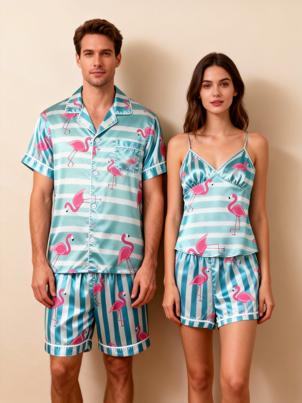 Silky Satin Pajama Set ¨C Classic Couple Sleepwear