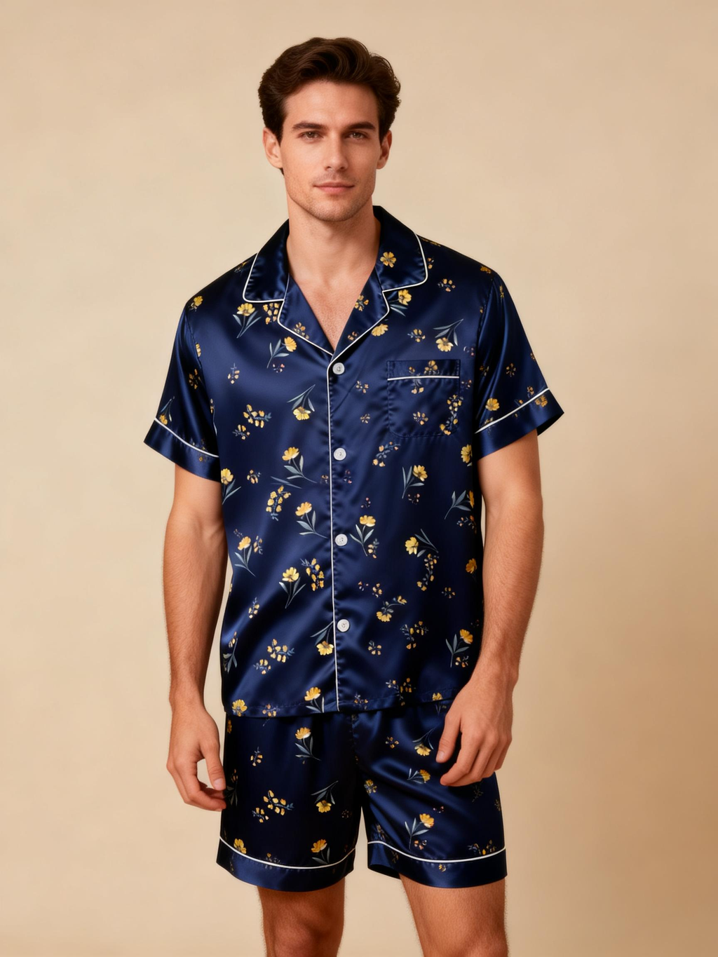 Silky Satin Couple Pajamas ¨C Perfect for Wedding Nights