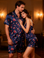 Romantic Matching Satin Pajamas for Couple