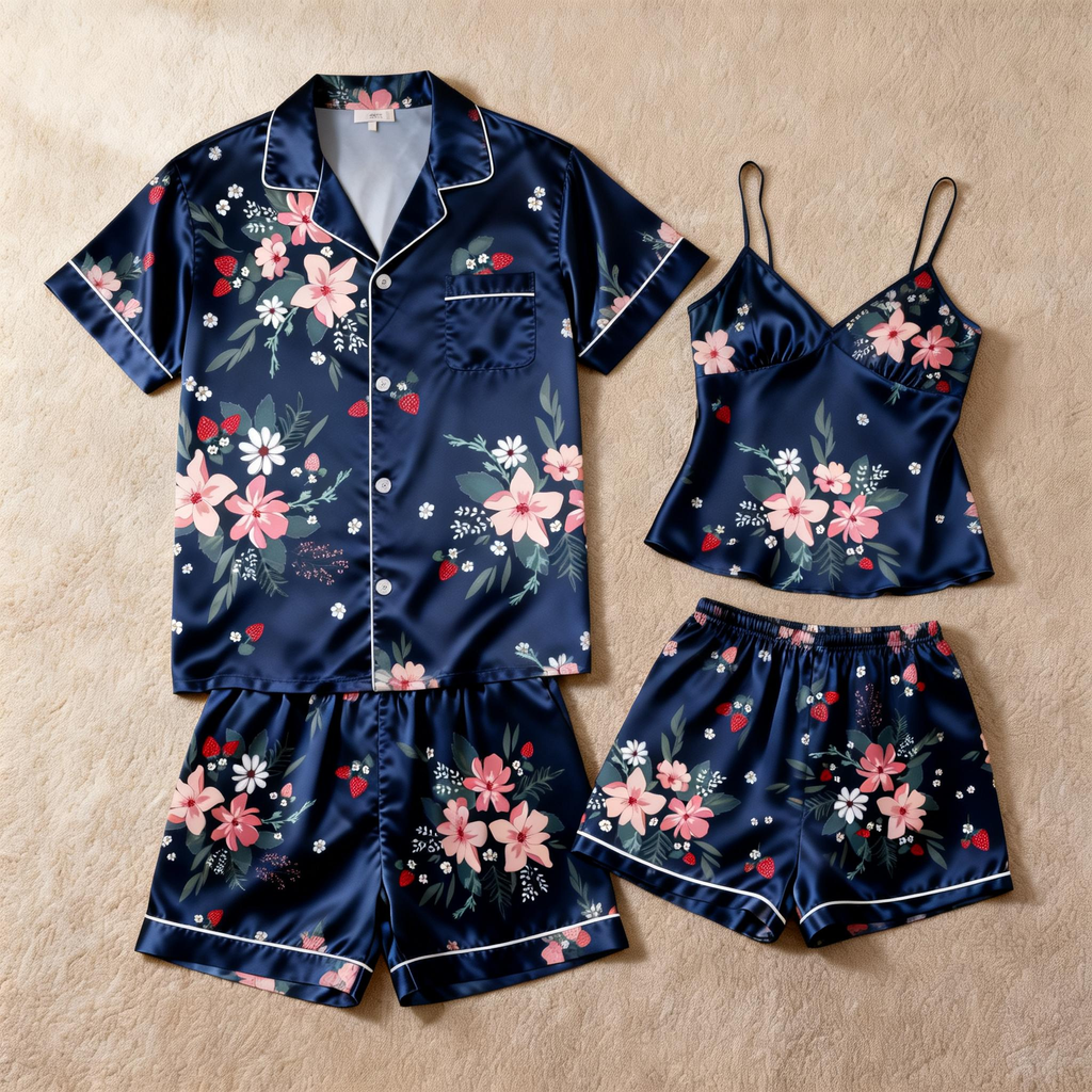 Couple¡¯s Silky Satin Short Set ¨C Ideal Anniversary Gift