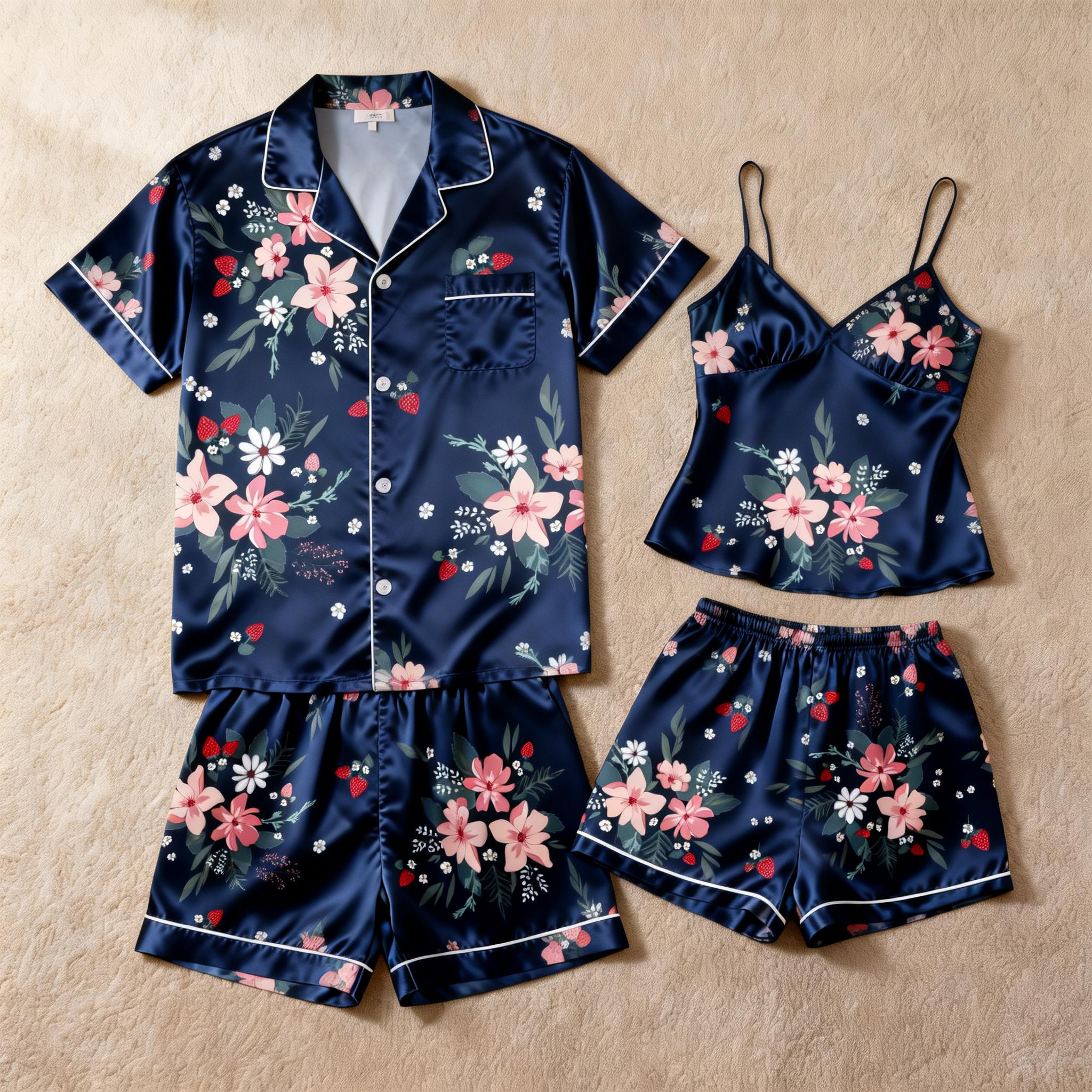 Couple¡¯s Silky Satin Short Set ¨C Ideal Anniversary Gift