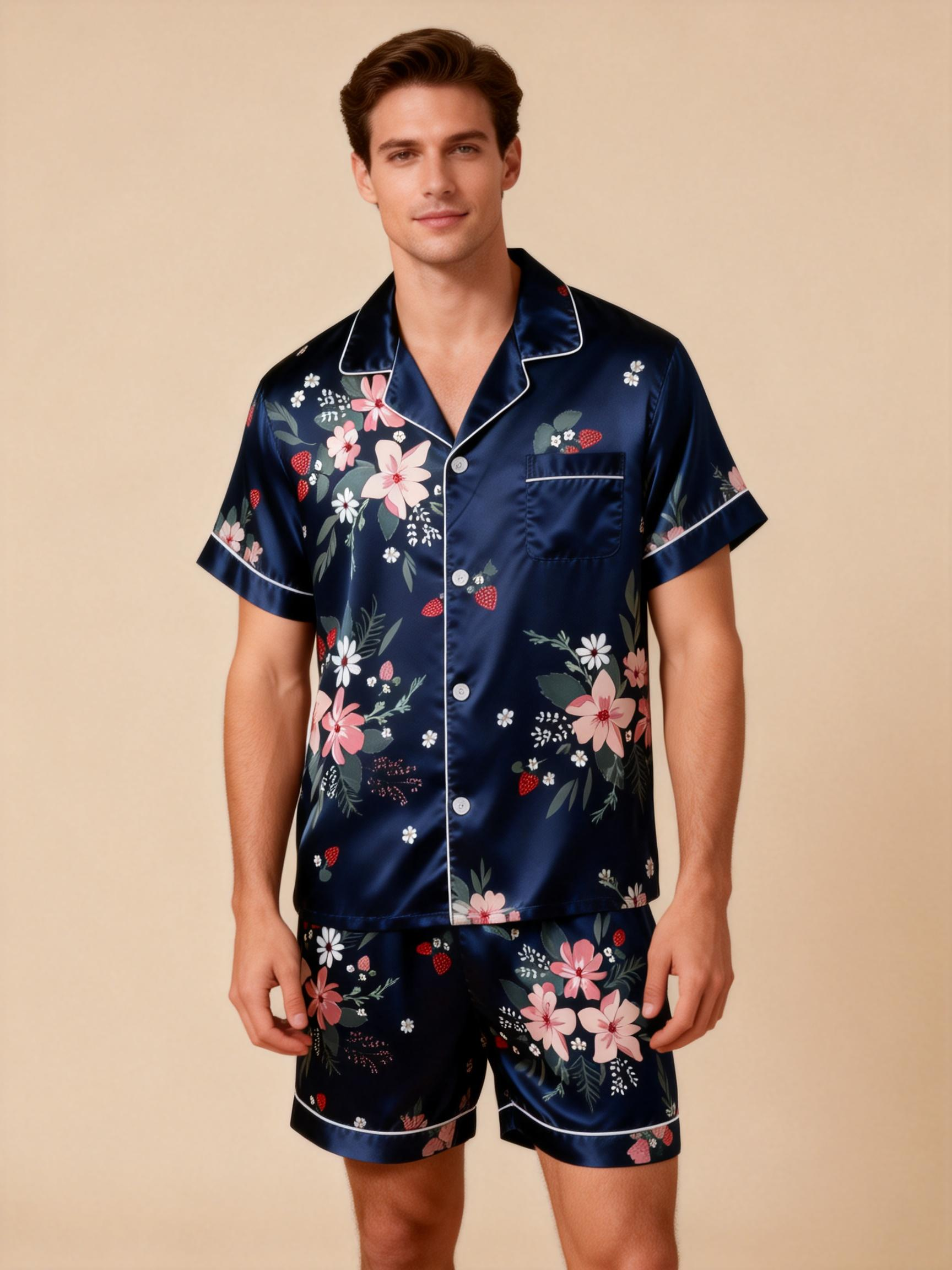 Couple¡¯s Silky Satin Short Set ¨C Ideal Anniversary Gift