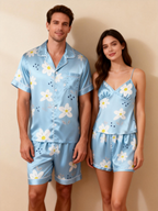 Silky Satin Lounge Set for Two ¨C Comfortable Short Pajamas