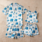 Silky Satin Matching Pajamas ¨C Couple Short Set