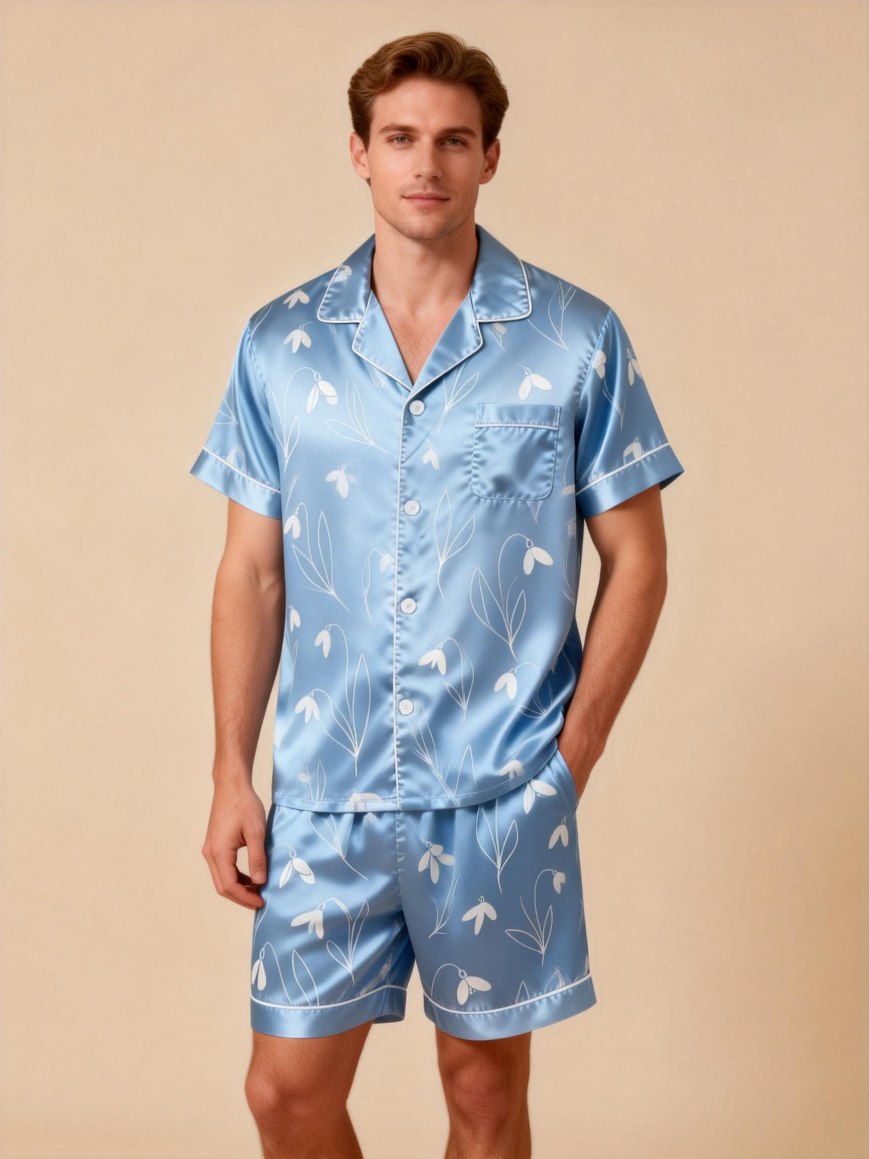 Matching Silky Satin Sleep Set for Him & Her ¨C Short & Sweet