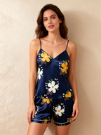 Silky Satin Pajamas for Him & Her ¨C Short Style Set