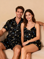 Silky Satin Couple Set ¨C Short Pajamas for Romantic Nights