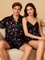 Ultra-Soft Silky Satin Pajama Set for Couples ¨C Short Style