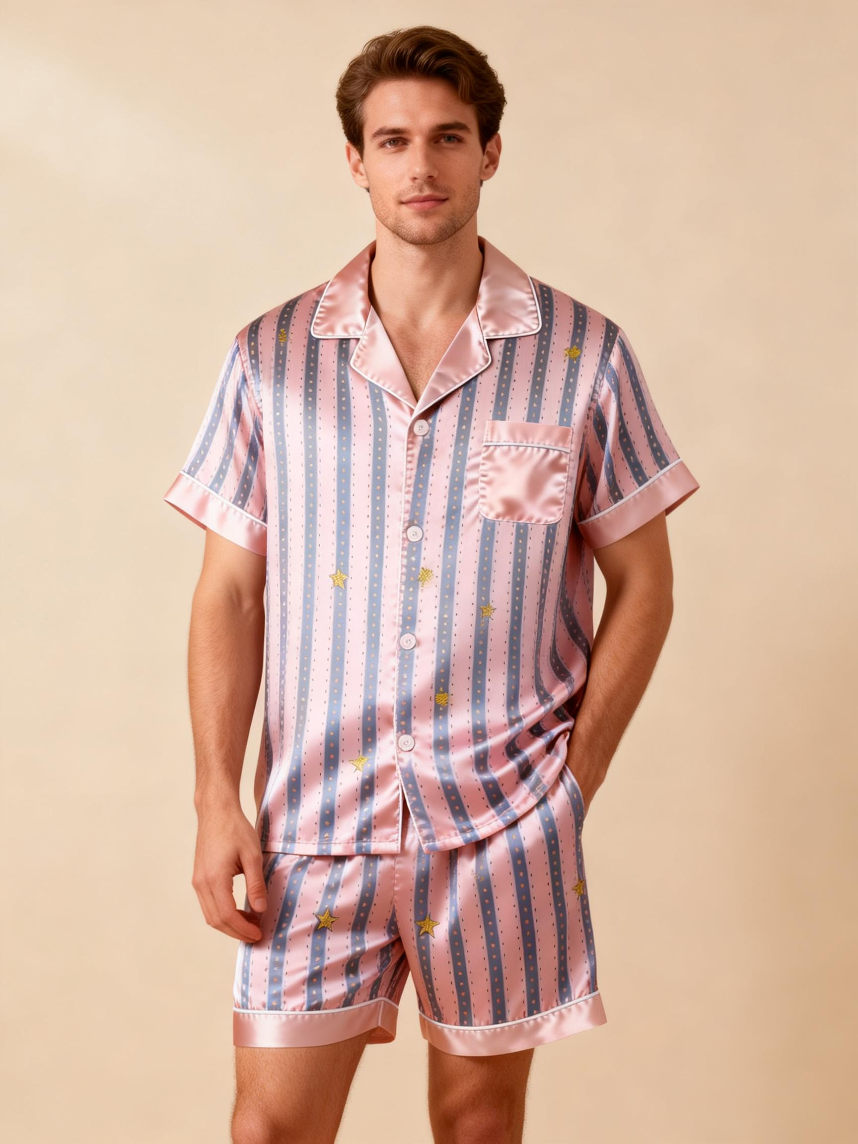 Silky Satin Pajama Short Set for Couples ¨C Elegant & Lightweight