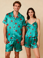 Silky Smooth Couple Pajamas ¨C Classic Satin Short Set