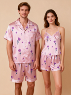 Couple¡¯s Silky Nightwear ¨C Satin Short Pajama Set