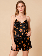 Couple¡¯s Silky Sleepwear ¨C Satin Pajama Shorts Set